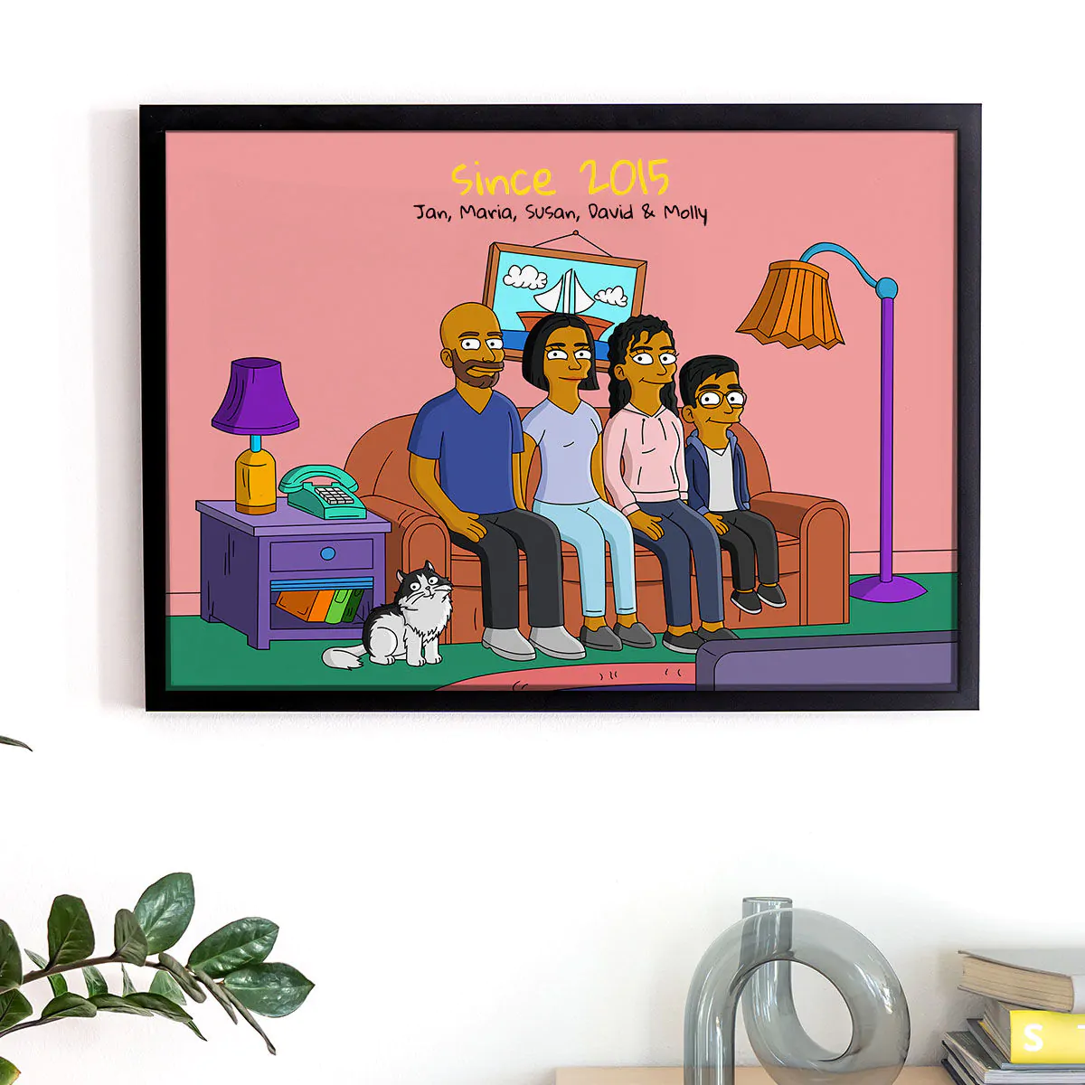 Personalisierbare Poster-Illustration Cartoon Familie