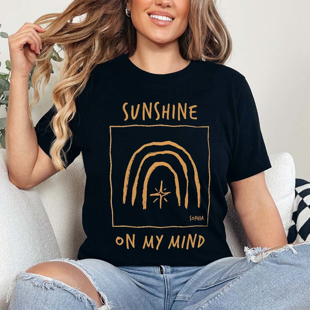 Personalisierbares T-Shirt mit Illustration und Text