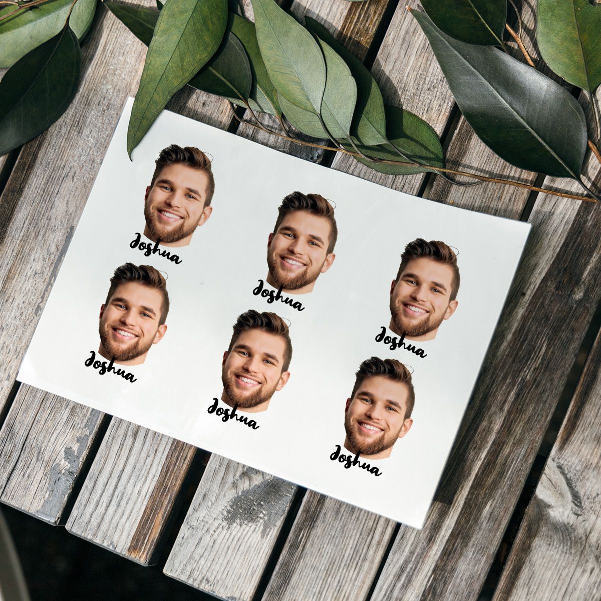 Personalisierbare Tattoos 6er Set mit Gesicht und Text