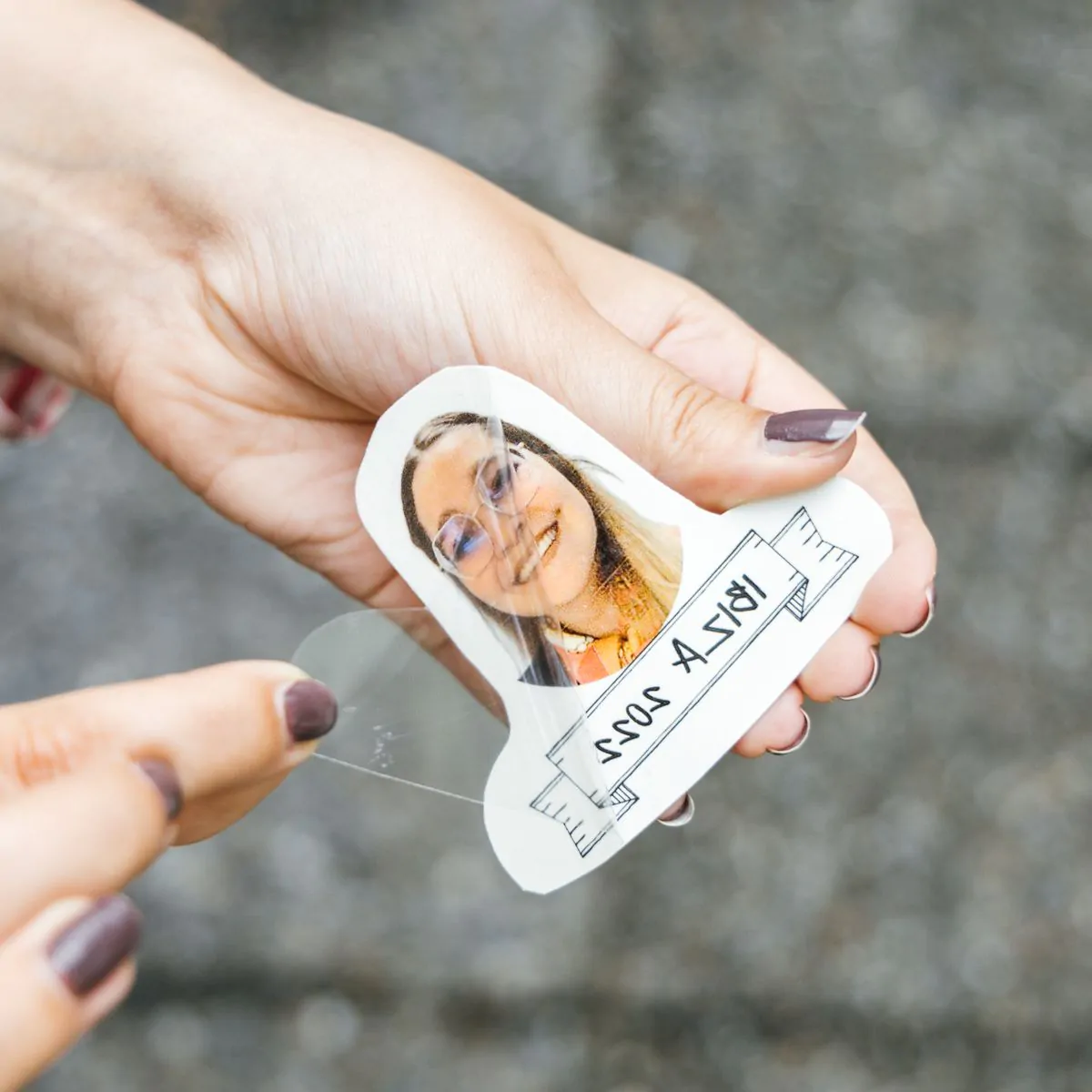 Personalisierbare Tattoos 4er Set mit Gesicht und Banner