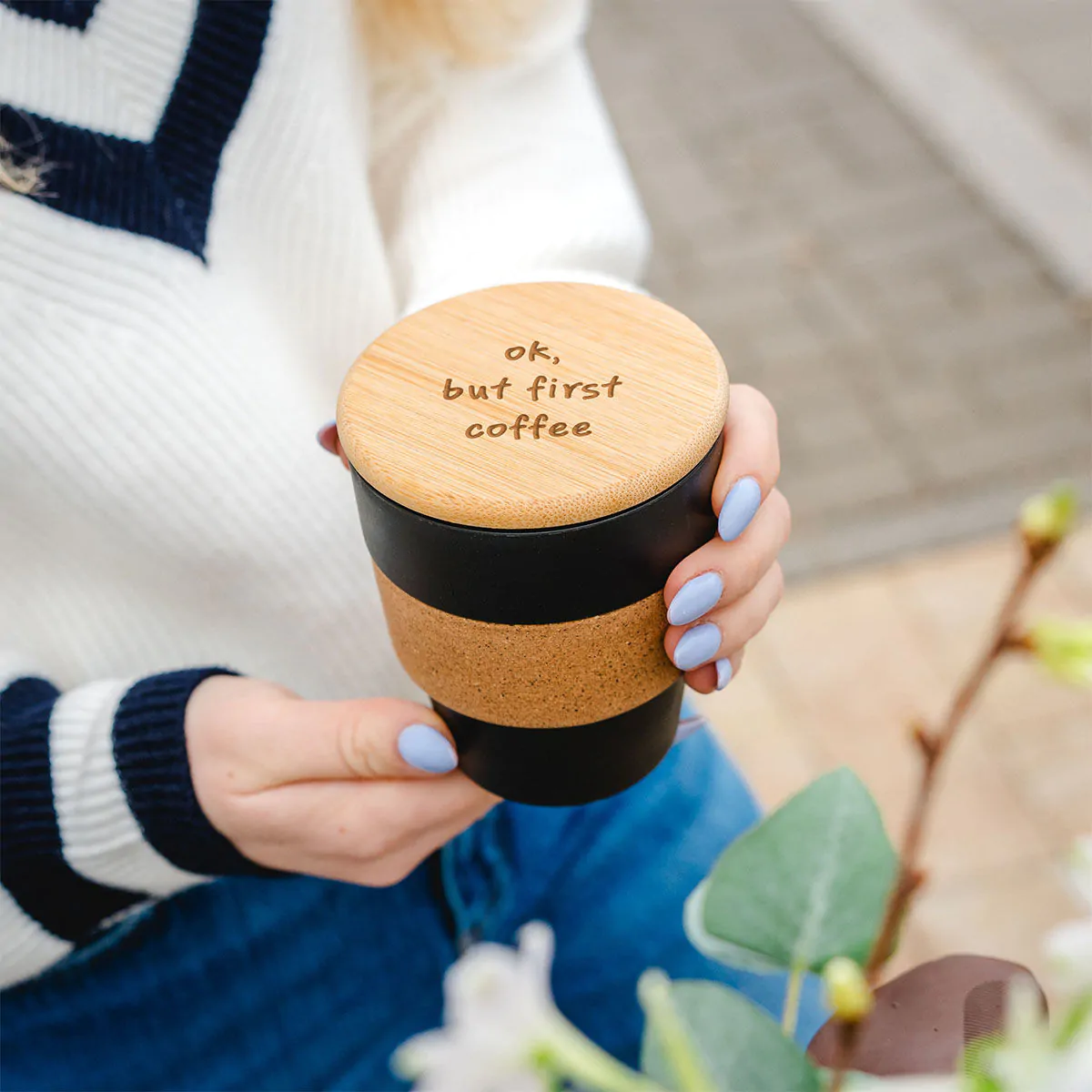 Personalisierbarer Kaffeebecher mit Spruch