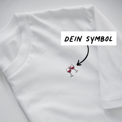 Besticktes T-Shirt Weiß mit Symbol