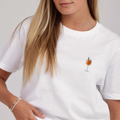 Besticktes T-Shirt Weiß mit Symbol