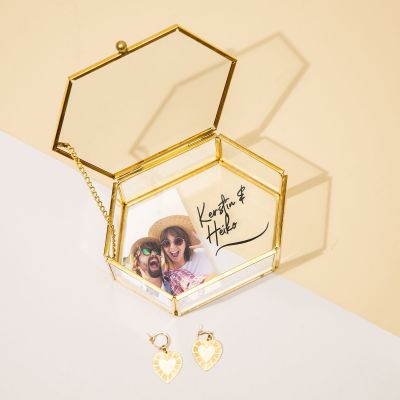 Personalisierbare Glasbox mit Foto und Namen Personalisierbare Glasbox mit Foto und Namen
