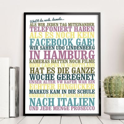 Personalisierbares Poster Weißt du noch, damals ... Personalisierbares Poster Weißt du noch, damals ...