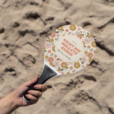 Personalisierbares Strandtennis Set mit Hintergrund und Text