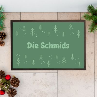 Personalisierbare Fußmatte mit Text und Hintergründen
