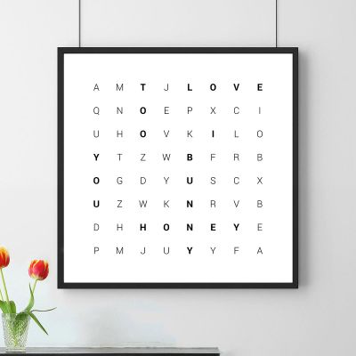 Valentinstag Geschenke Wörtersuche personalisierbares Poster
