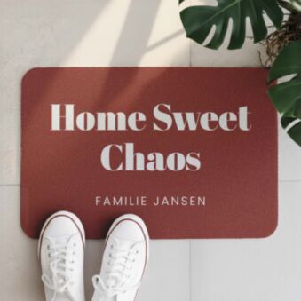 Gepersonaliseerde deurmat met drie regels