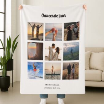Personaliseerbare deken met foto en tekst