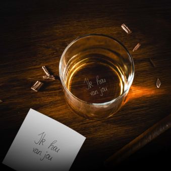 Gepersonaliseerd whisky glas met jouw handschrift