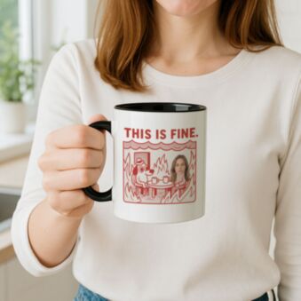 Personalised This is Fine Meme Mug with Your Photo