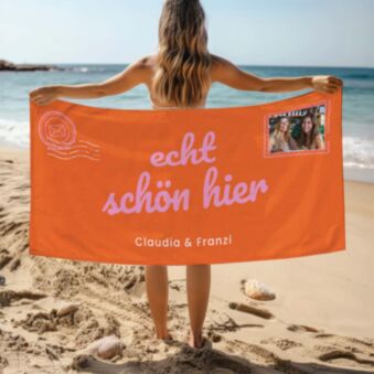 Personalisierbares Handtuch Postkarte