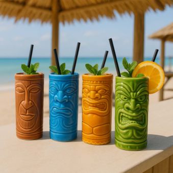 Tiki Cocktailbecher 4er-Set