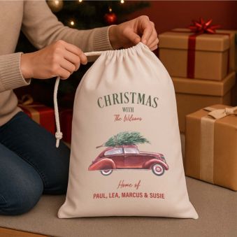 Personalised Christmas Sack with Illustration