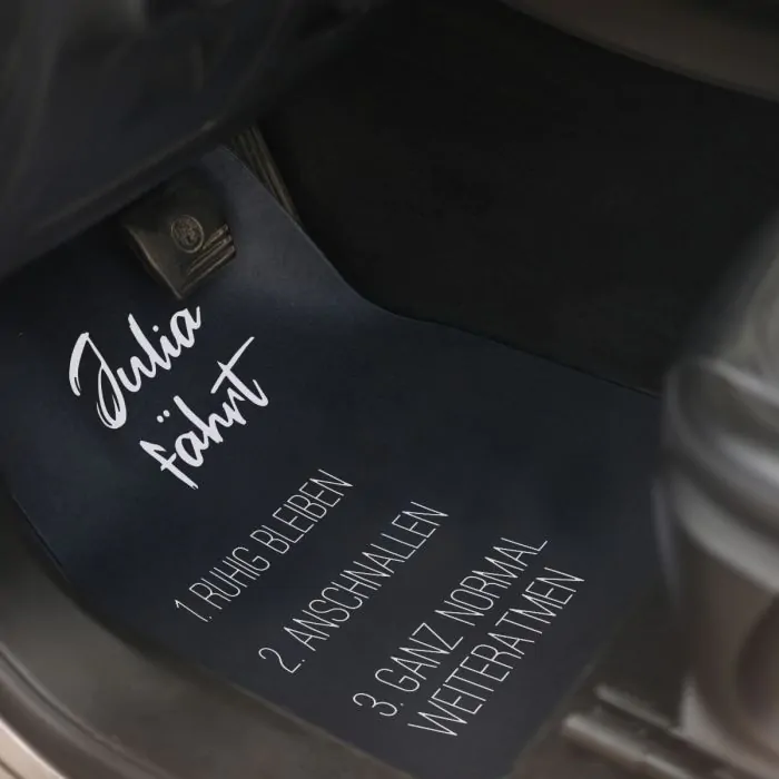 Personalisierbare Auto Fußmatte mit Text