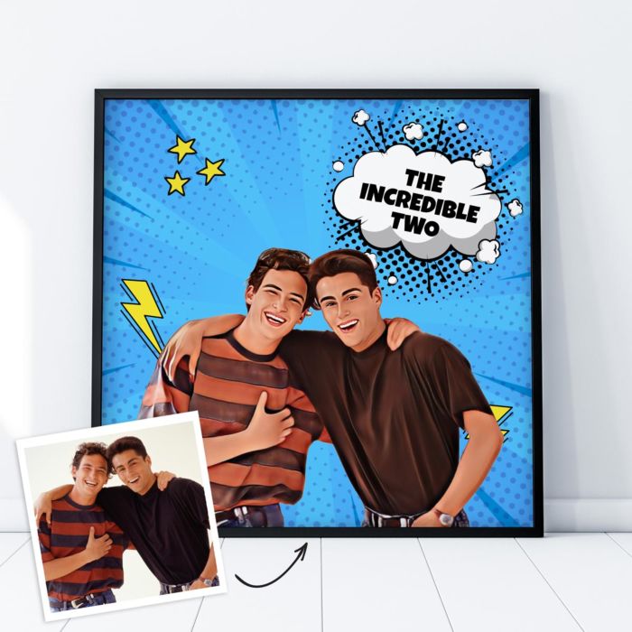 Personalisierbares Poster mit Comic Hintergrund main product photo
