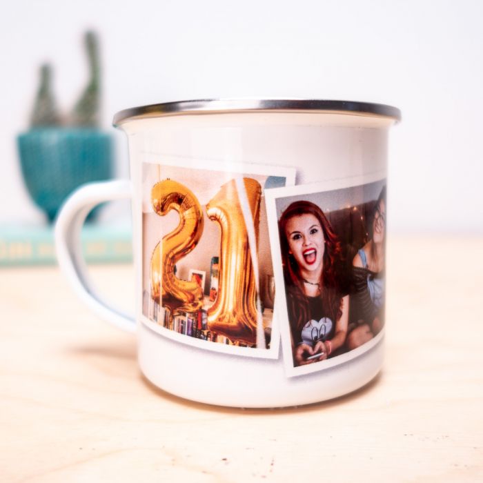 Personalisierbare Metalltasse mit Fotos main product photo