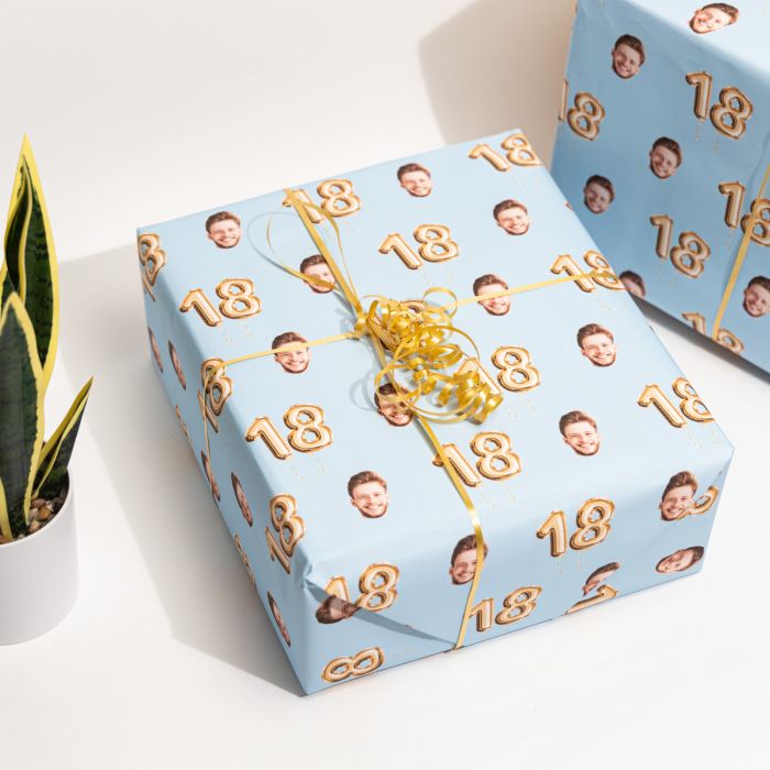 Personalisierbares Geschenkpapier mit Gesicht zum Geburtstag main product photo