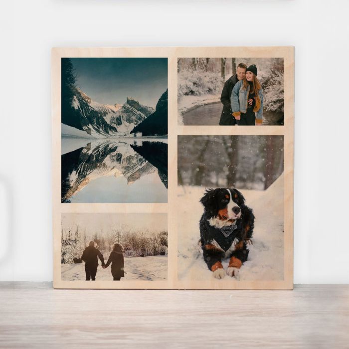 Personalisierbares Foto Holzbild mit 4 Fotos main product photo