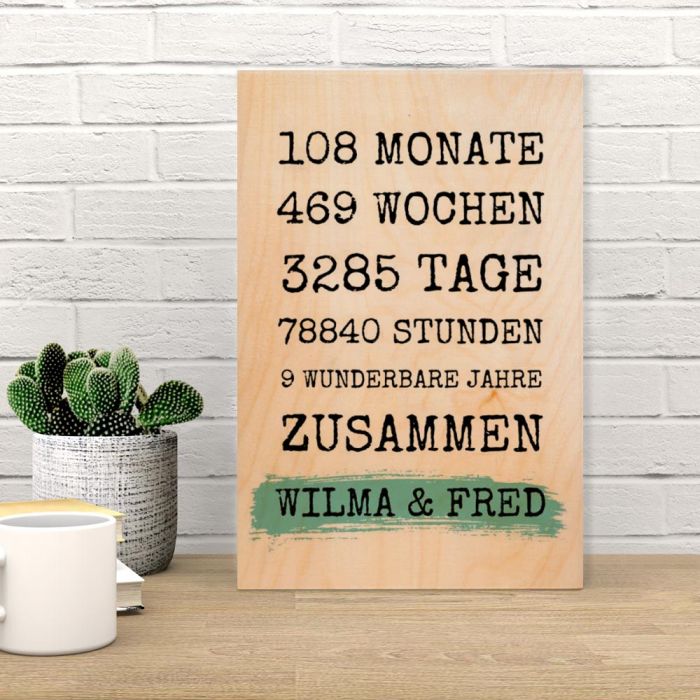 Personalisierbares Holzbild Jahrestag main product photo