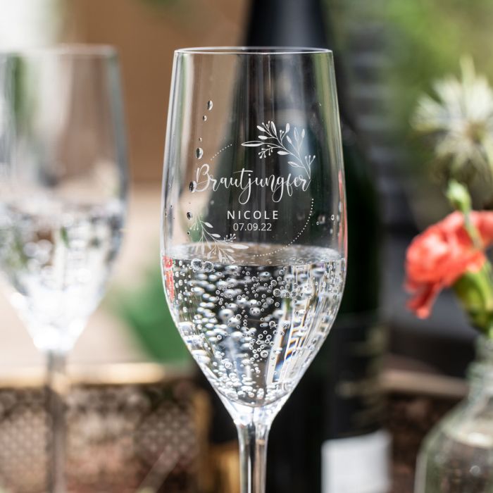 Personalisierbares Sektglas Kranz mit Text main product photo