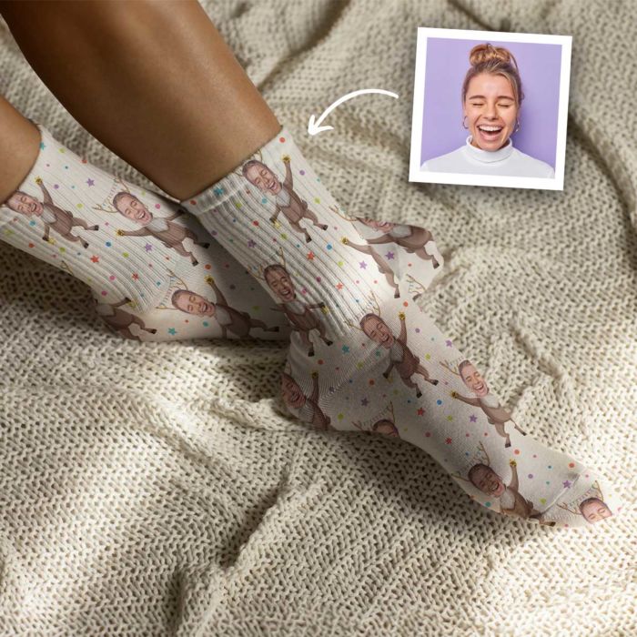 Weihnachtssocken Multi-Gesicht mit verschiedenen Hintergründen main product photo
