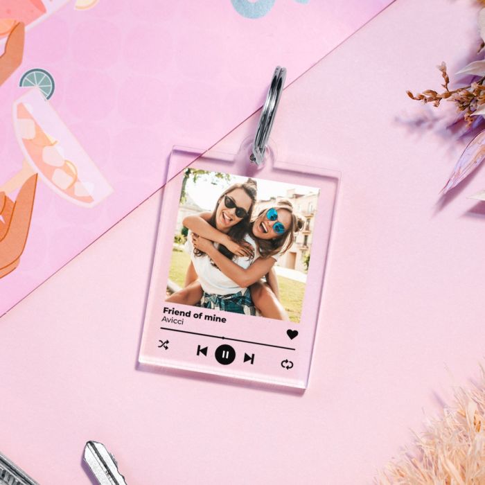 Personalisiertes Acrylglas Schlüsselanhänger Mit Foto & Songtitel – Geschenkidee Für Valentinstag, Geburtstag, Hochzeit