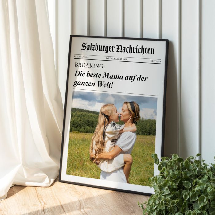 Personalisierbares Poster als Zeitung