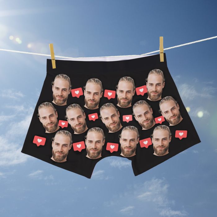 Boxershorts mit Gesicht und Hintergründen