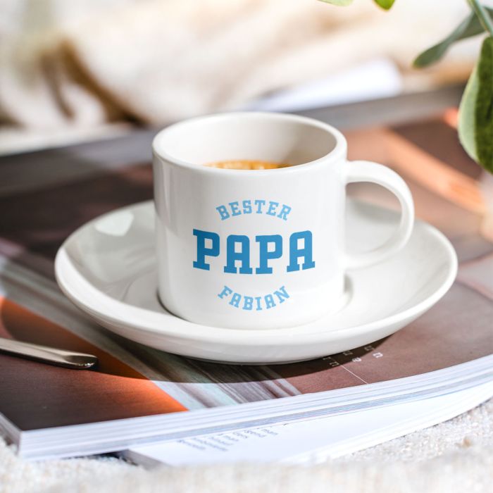 Personalisierbare Espresso Tasse mit drei Zeilen Personalisierbare Espresso Tasse mit drei Zeilen