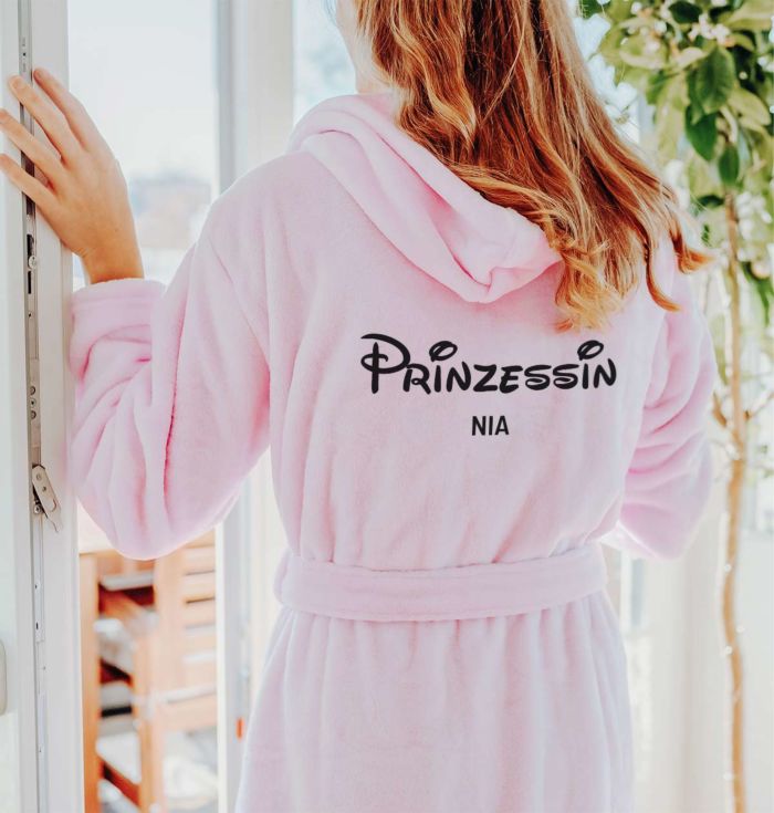 Geschenke für Schwester personalisierbarer Bademantel Prinzessin