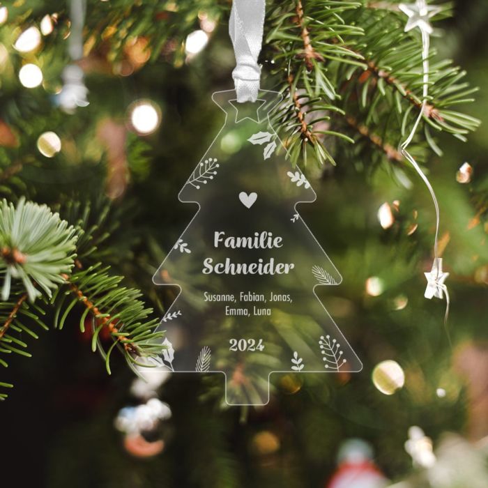 Personalisierbare Acryl Anhänger 2er Set Weihnachtsbaum