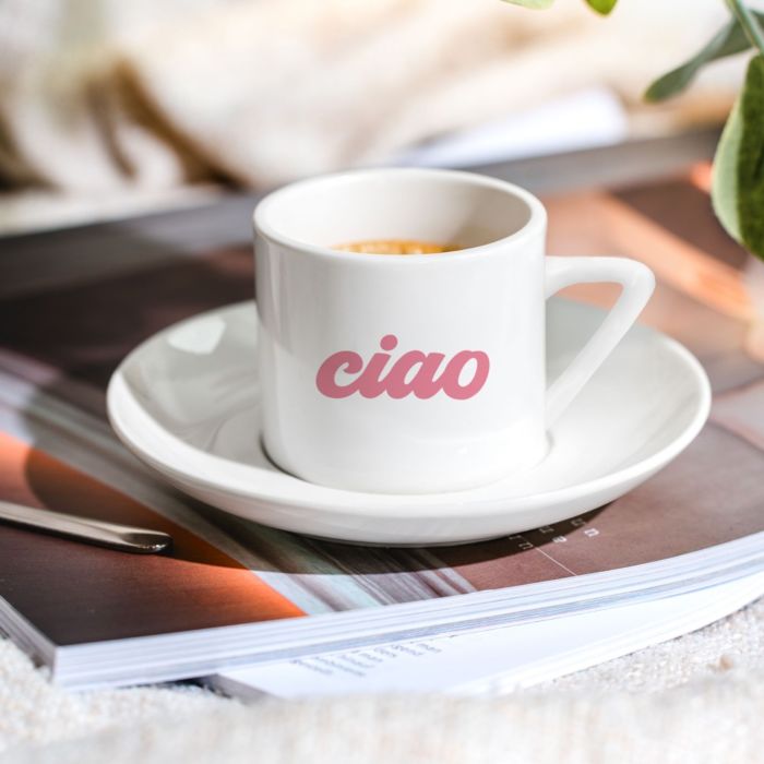 Personalisierbare Espresso Tasse mit Text