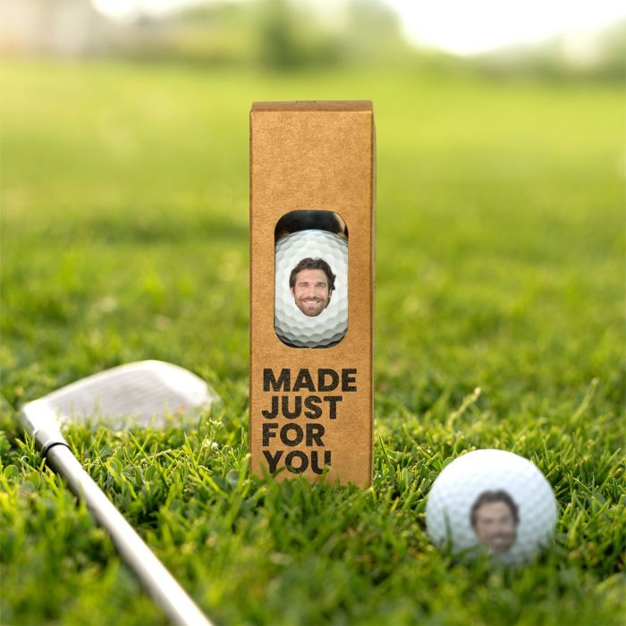 Personalisierbare Golfbälle 3er Set mit Gesicht Personalisierbare Golfbälle 3er Set mit Gesicht