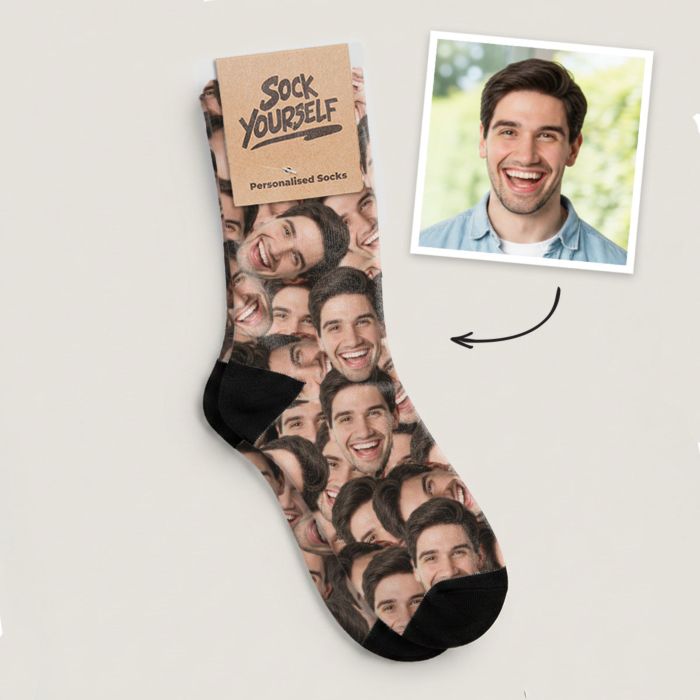 Personalisierbare Socken mit Gesicht