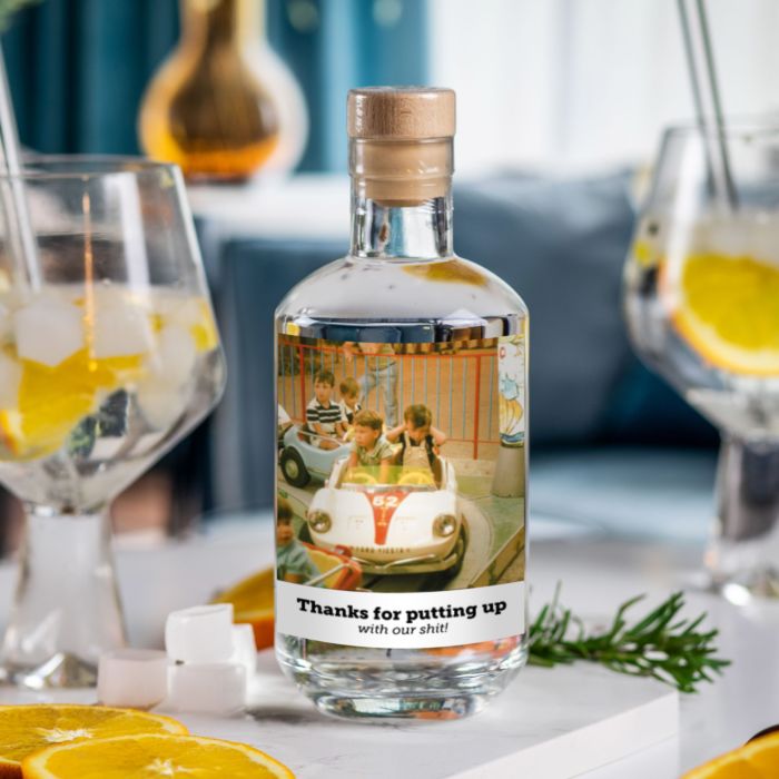 Personalisierbarer Gin mit Foto und Text