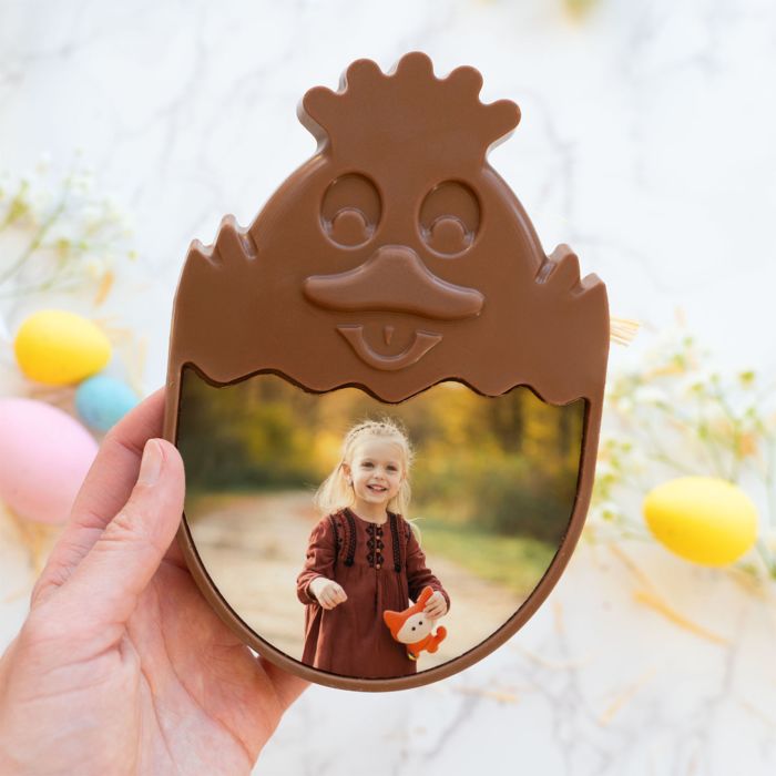 Personalisierbares Schokolade-Küken mit Foto