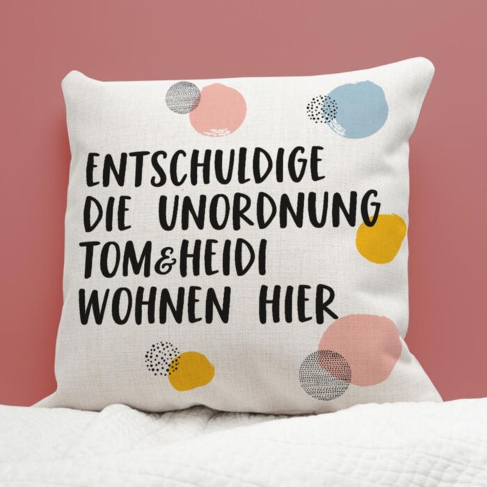 Personalisierbarer Kissenbezug mit Text