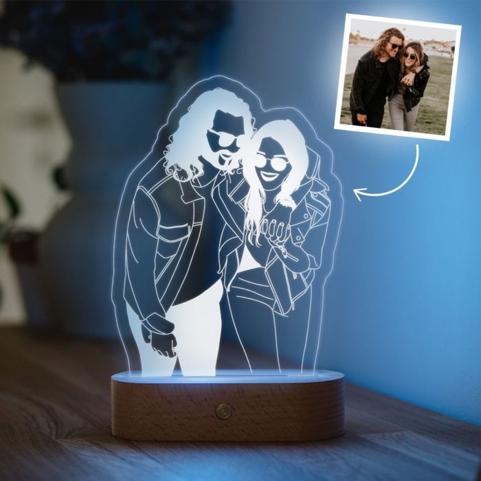 Personalisierbare LED-Lampe Outline mit 2 Personen