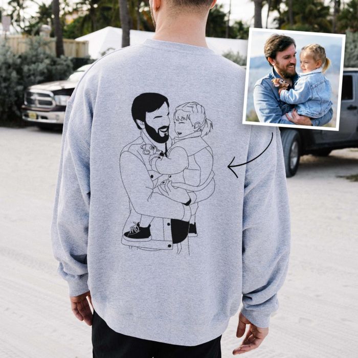 Personalisierbare Pullover mit Line Art Illustration 2 Personen