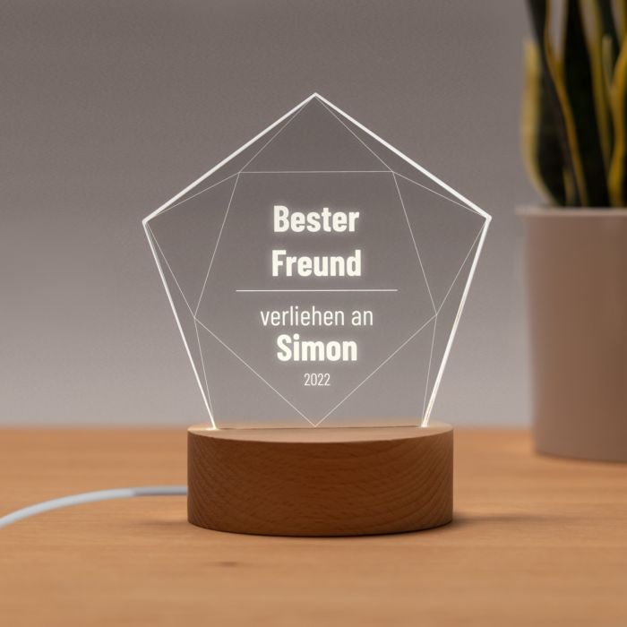 Personalisierbare LED-Lampe mit Stern