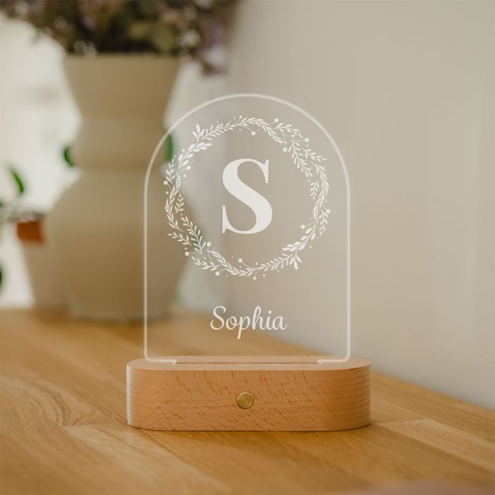 Personalisierbare LED-Lampe mit Monogram