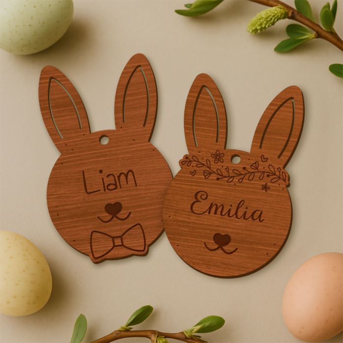 Personalisierbarer Anhänger Osterhase 2er-Set mit Name