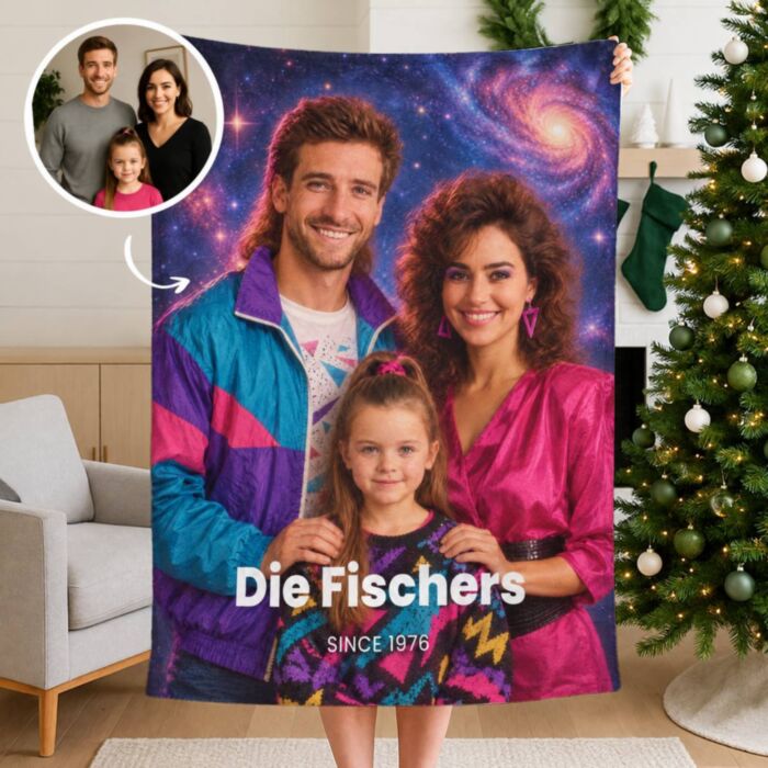 Personalisierbare Zeitreise Decke