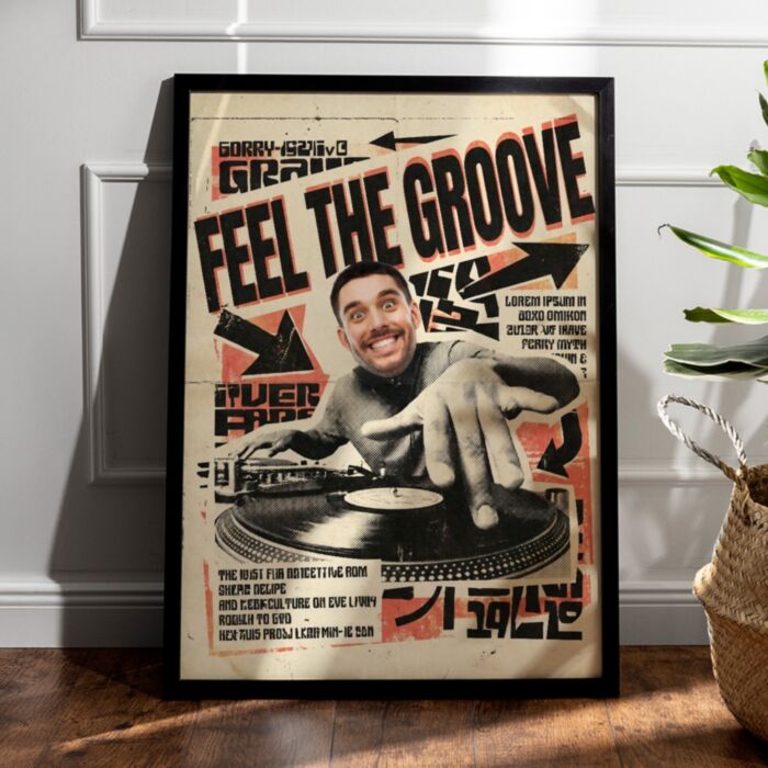 Personalisierbares Poster 90er DJ mit Foto