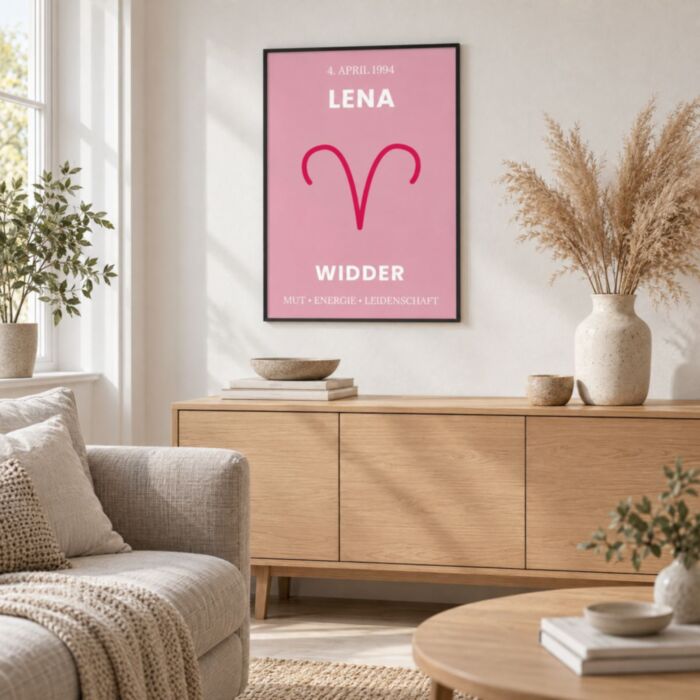 Sternzeichen Poster personalisiert mit Namen