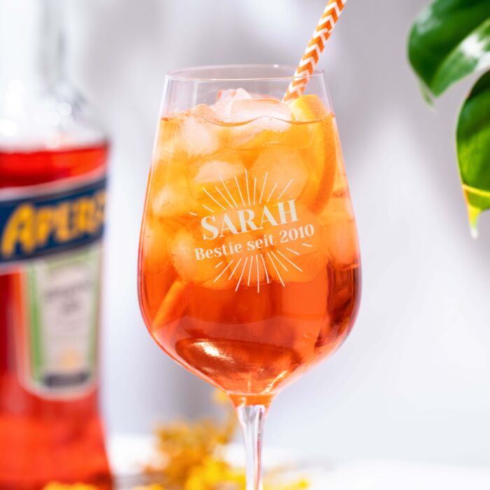 Personalisiertes Aperol Spritz Glas Bestie mit Name