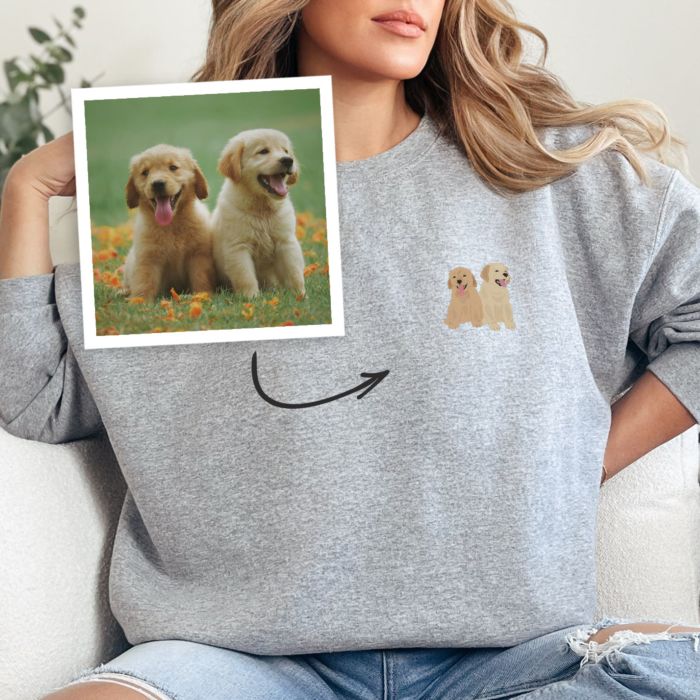 Personalisierbarer Pullover mit kleiner Haustier Illustration