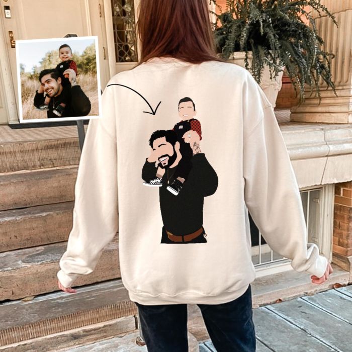 Personalisierbarer Pullover mit Illustration 2 Personen